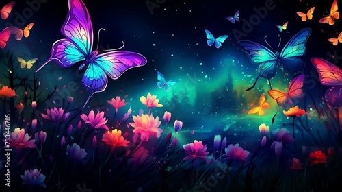 butterfly and flowers