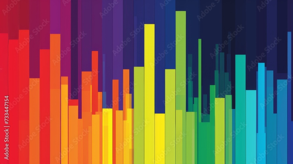 Colorful Abstract Bar Graph | Rainbow Lines Background Colorful Abstract Bar Graph | Rainbow Lines Background