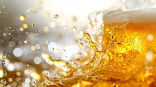 Splashes of beer on a white background, isolated