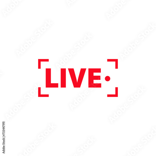 Live streaming icon ,sign. Button for broadcasting, livestream or online stream. Template for tv, channel, live breaking news, social media, online.Vector design isolated on white background