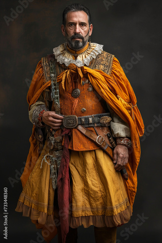 Medieval conquistador in ethnic clothes © Mykhaylo