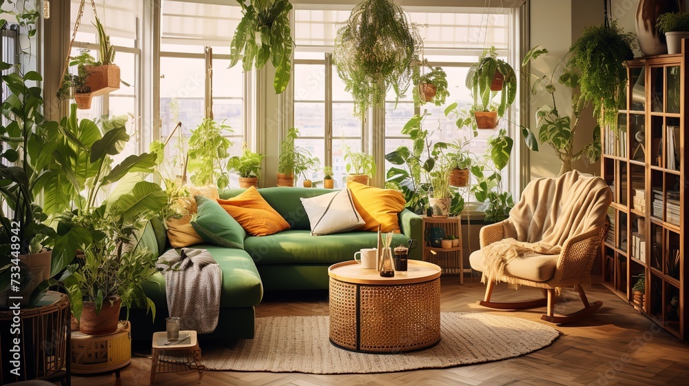 Worldly Charm: Global Nomad Living Room with Cultured Decor and Artifacts Worldly Charm: Global Nomad Living Room with Cultured Decor and Artifacts