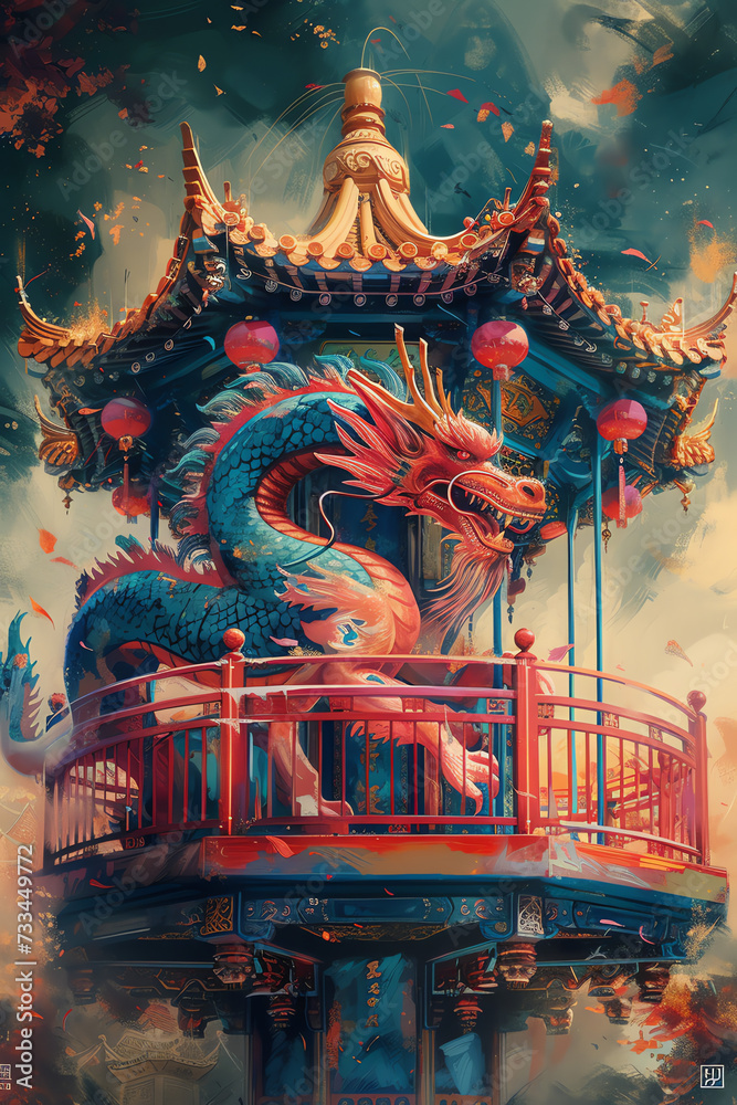 Obraz premium Chinesischer Loong Drache, China