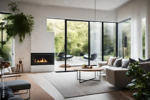 modern living room with fireplace © zaroosh
