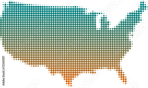 Vektor Halbton Landkarte USA - Abstrakte Silhouette der Vereinigten Staaten von Amerika - Nation
