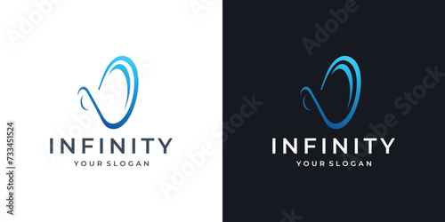 Infinity Vector Logo Template, unique shape design line style. logo for almost any kind of business company.
