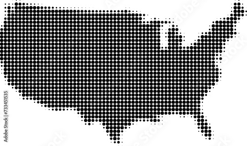 Vektor Halbton Landkarte USA - Abstrakte Silhouette der Vereinigten Staaten von Amerika - Nation