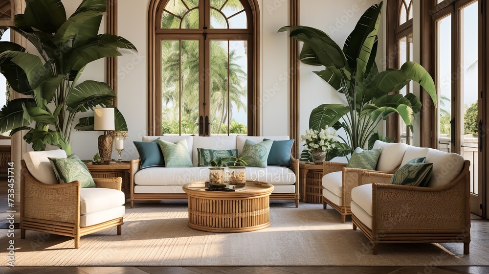 Coastal Elegance: Mediterranean Inspired Living Room with Sea-Inspired Tones