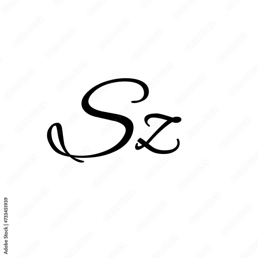 A hand-drawn signature logo design template A hand-drawn signature logo design template