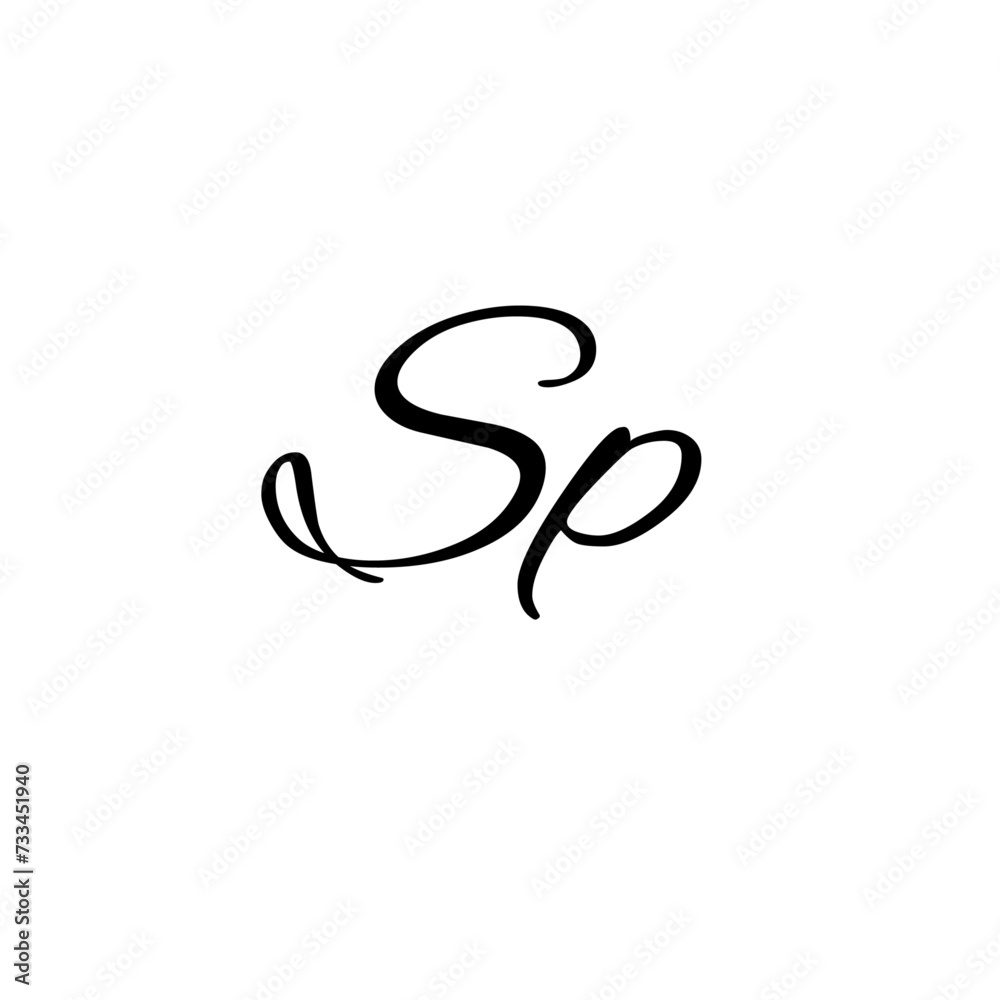 A hand-drawn signature logo design template A hand-drawn signature logo design template