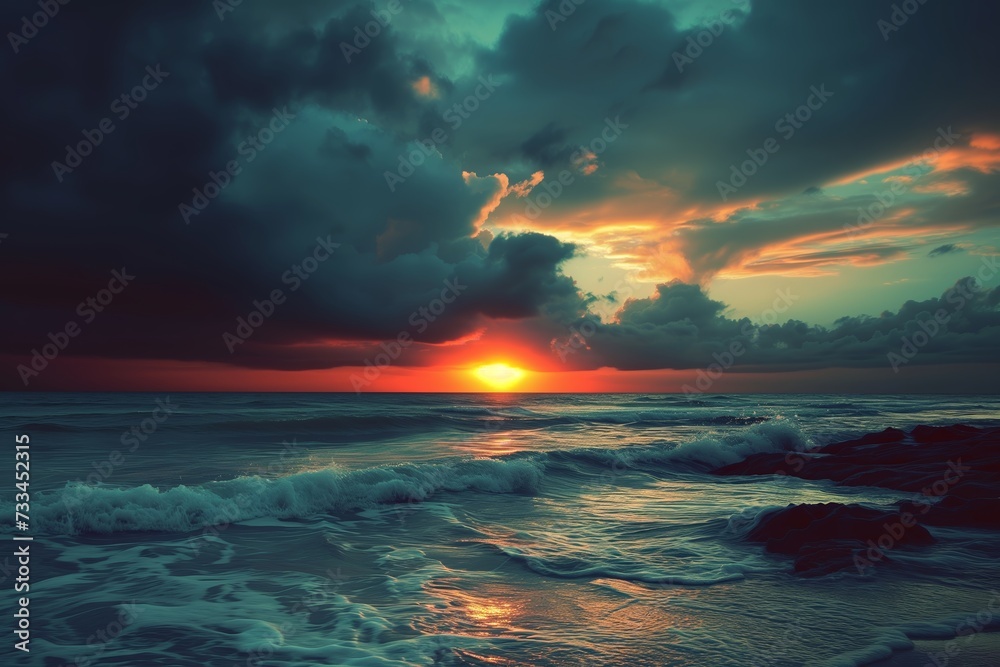 Fototapeta premium sunset over the ocean