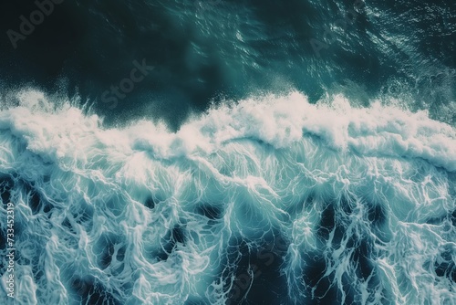 drone shot of a wave at sea