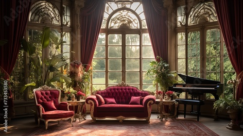 Lavish Legacy: Opulent Baroque Living Room with Dramatic Flair