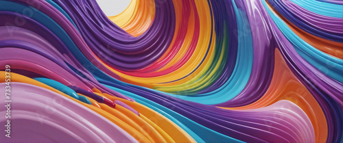 Colorful wave  3d render  abstract wall paper