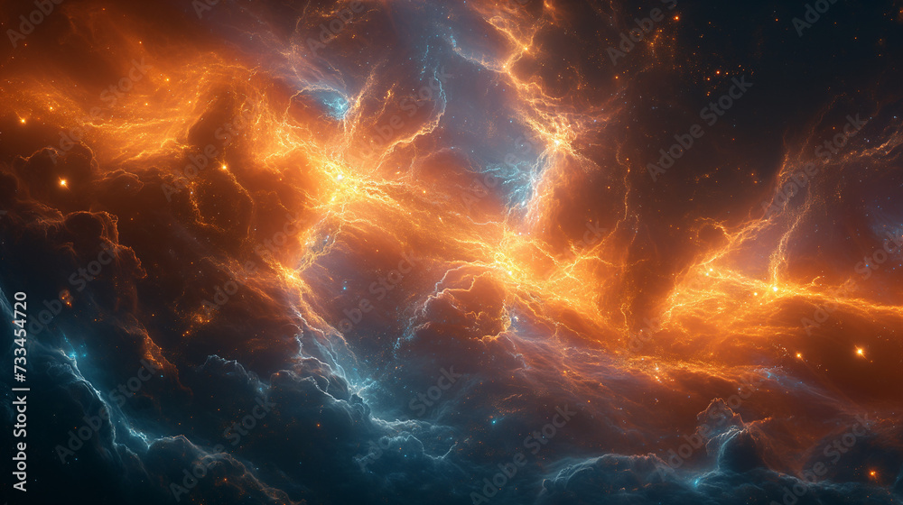 Fiery Supernova Remnant - obrazy, fototapety, plakaty 