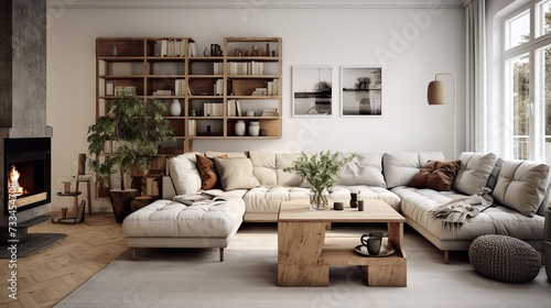 Nordic Harmony: Scandinavian Inspired Living Room, Simplicity & Function photo