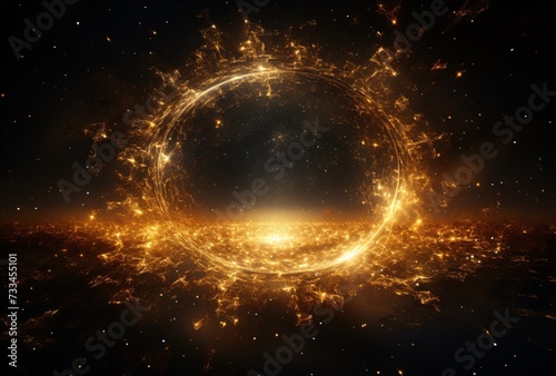 a glowing circle in space