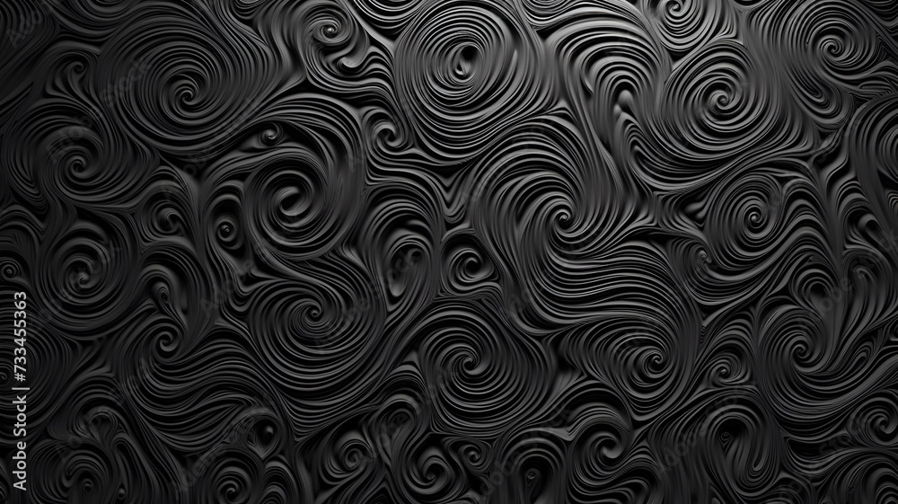 Obsidian Whirl: Intricate Chaotic Black Pattern for Dark Art Wallpaper Obsidian Whirl: Intricate Chaotic Black Pattern for Dark Art Wallpaper