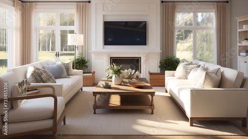Timeless Elegance: Traditional Living Room with Classic Design Elements © VisualMarketplace