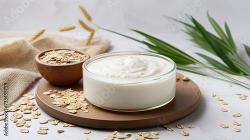 Natural bio cosmetics with oats extract. Cream with extract of Oats