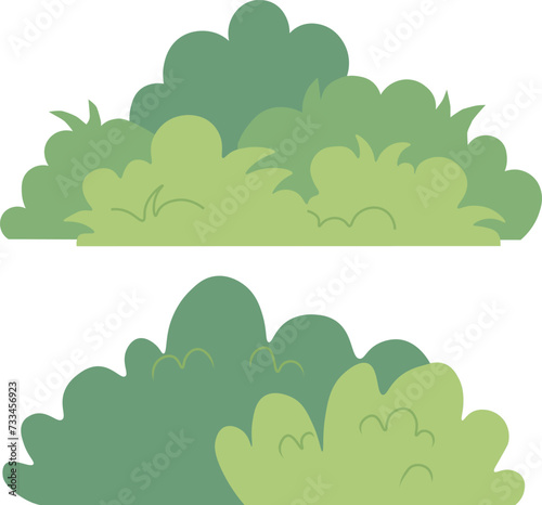 Green bush set vector illustration