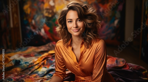 Une femme d'affaires surmenée redécouvre sa passion pour la peinture lors d'un voyage. Elle équilibre désormais carrière et créativité, épanouie. photo