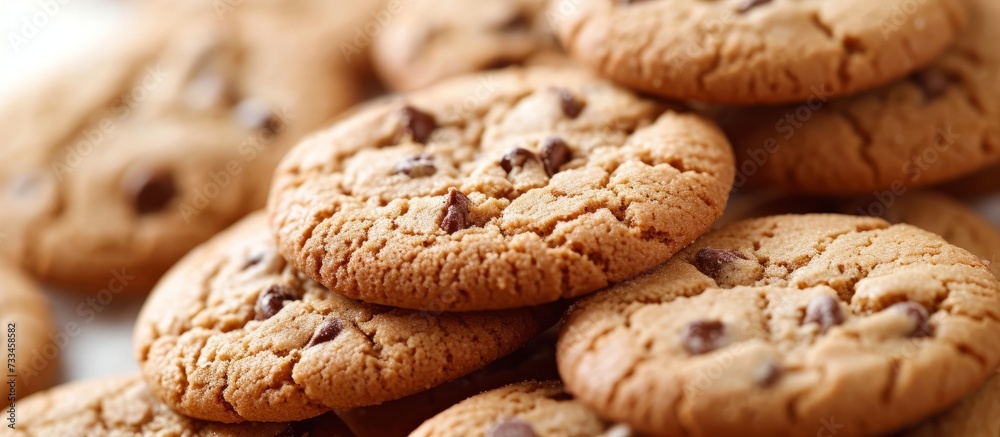 Sweet Cookies Closeup: Isolated White Deliciousness Sweet Cookies Closeup: Isolated White Deliciousness