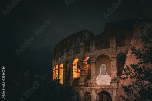 night view of the colosseum city