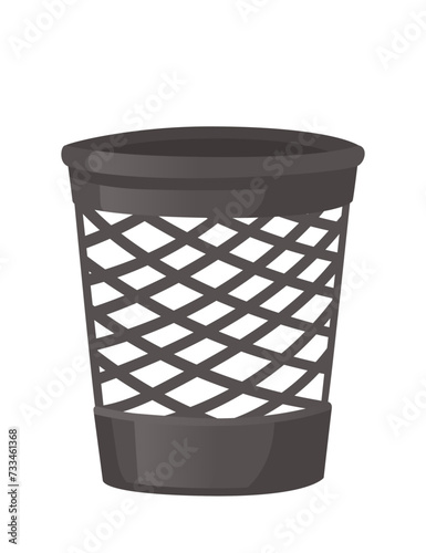 Black small trash can with net design vector illustration isolated on white background
