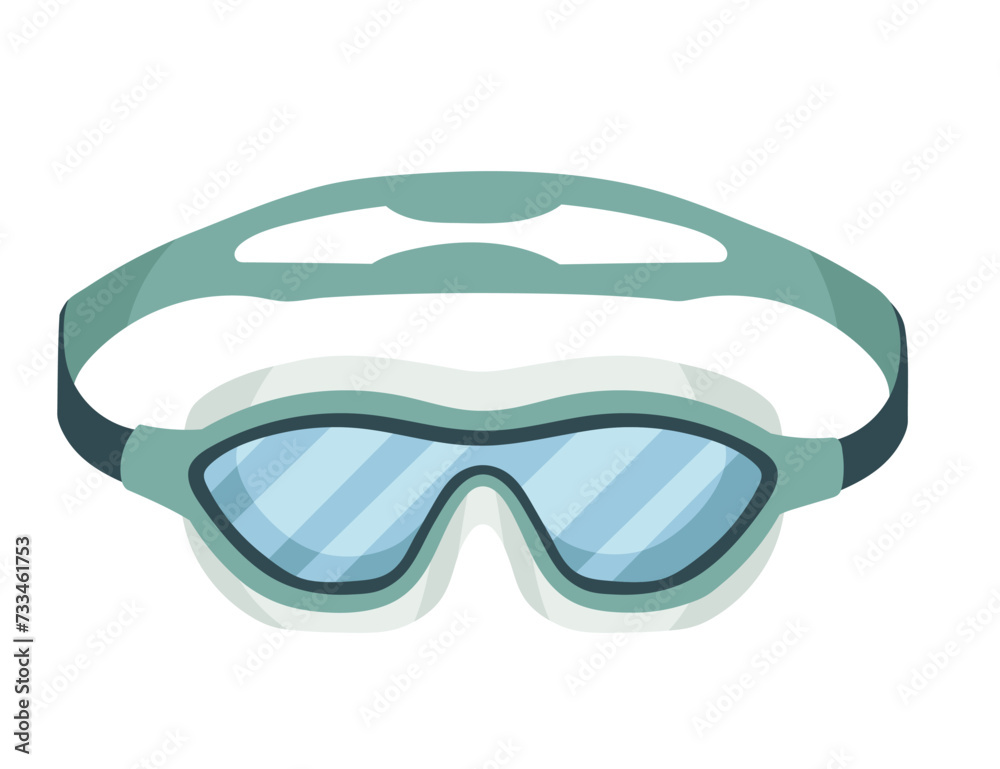 Modern plastic glasses for swimming vector illustration isolated on white background Modern plastic glasses for swimming vector illustration isolated on white background