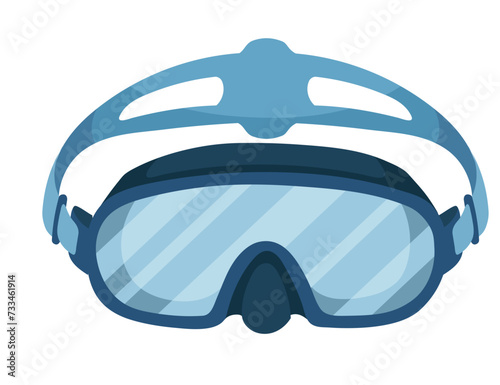 Modern plastic mask for swimming underwater vector illustration isolated on white background