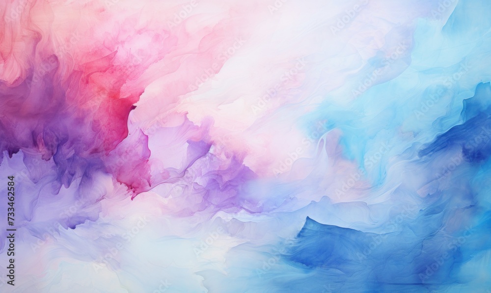 abstract background reminiscent of a watercolor painting of the sky at dawn or sunset, pink and blue shades smoothly transition into one another, creating a mood of calm and serenity