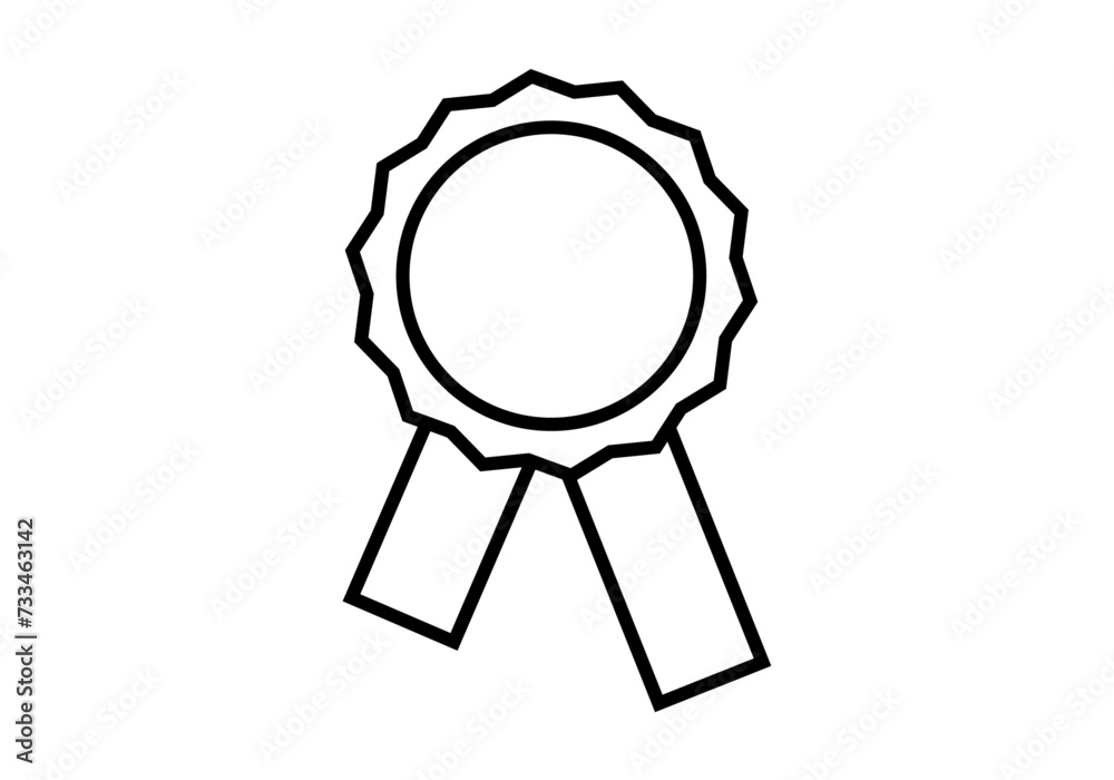 Icono negro de medalla en fondo blanco. Icono negro de medalla en fondo blanco.