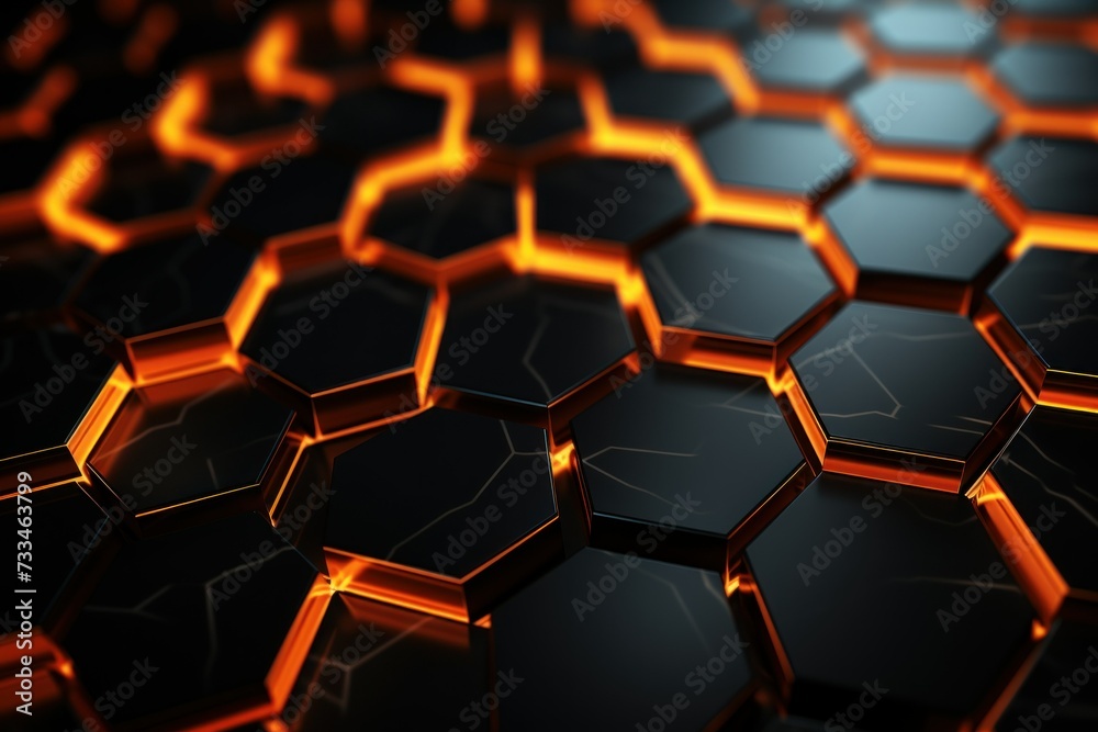 A hexagonal mesh reflecting material science concepts. Ideal for technology themed projects A hexagonal mesh reflecting material science concepts. Ideal for technology themed projects