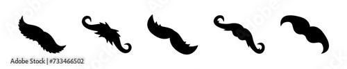 Mustache vector icons. Mustache silhouettes