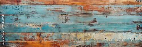 old worn bright colored painted wooden board texture wall background  rustic hardwood planks surface banner