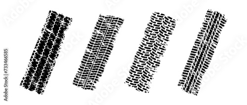 Tire trace. Tire Traces of tires. Vehicle tire silhouette