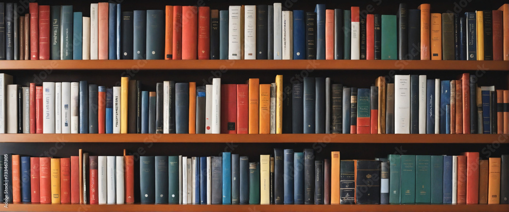 Fototapeta premium The shelf of intellectual knowledge with books. 