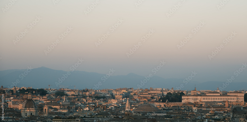 view of Rome at sunset