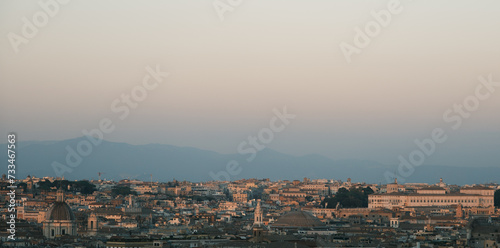 view of Rome at sunset