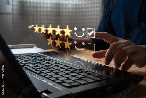 Schilderij op canvas Customer review satisfaction feedback survey concept