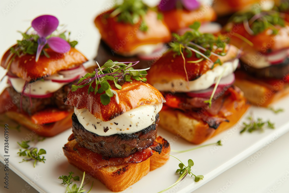 Vibrant French-Inspired Street Scene, street food and haute cuisine Vibrant French-Inspired Street Scene, street food and haute cuisine