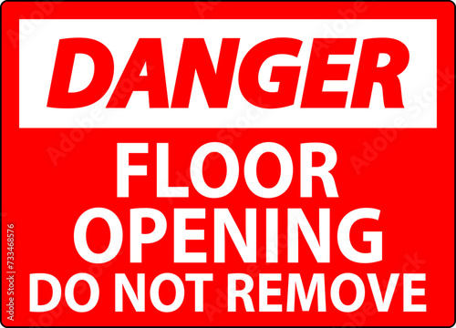 Danger Sign  Floor Opening Do Not Remove