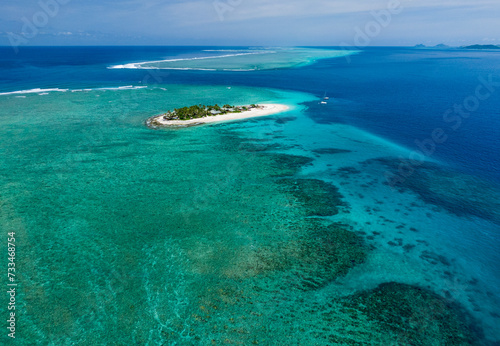 South pacific Island paradise drone view © scott