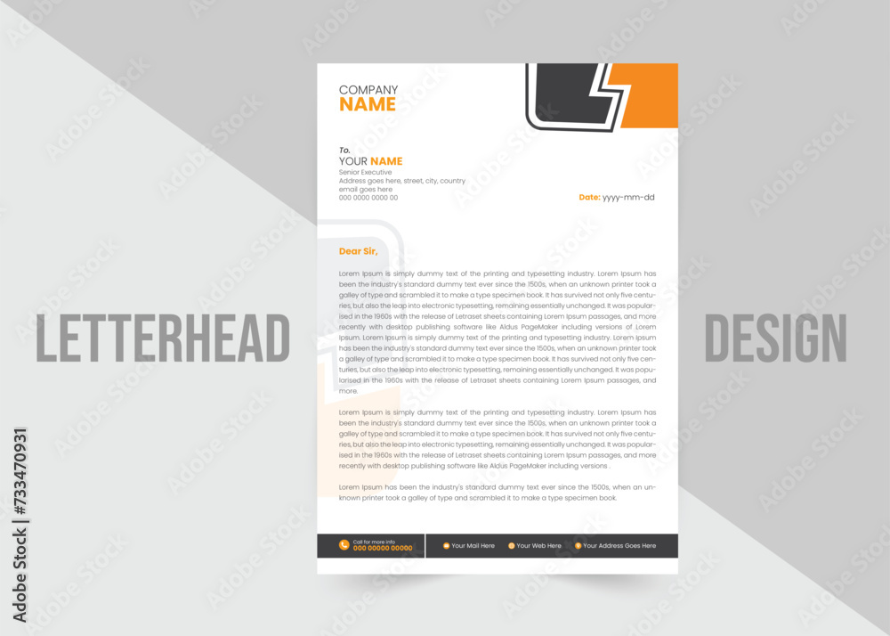Obraz premium Creative corporate letterhead template design