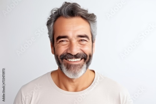Portrait of a handsome middle-aged man smiling at the camera © Igor