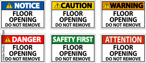 Caution Sign, Floor Opening Do Not Remove