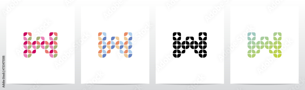 Rounded Squares Star Tiles Letter Logo Design W Rounded Squares Star Tiles Letter Logo Design W
