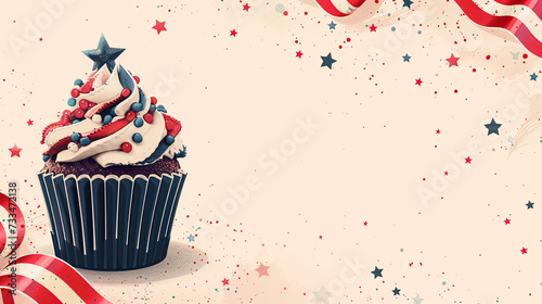 birthday Celebration background template with cake, presidents day , Washington's birthday