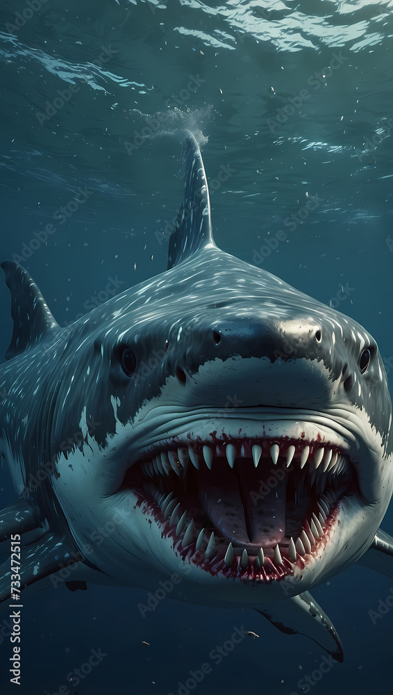 Naklejka premium great white shark